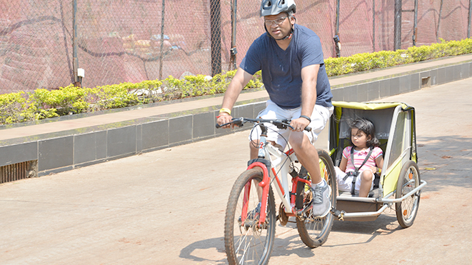Parents should try our Cycle with Baby Wagon at Della